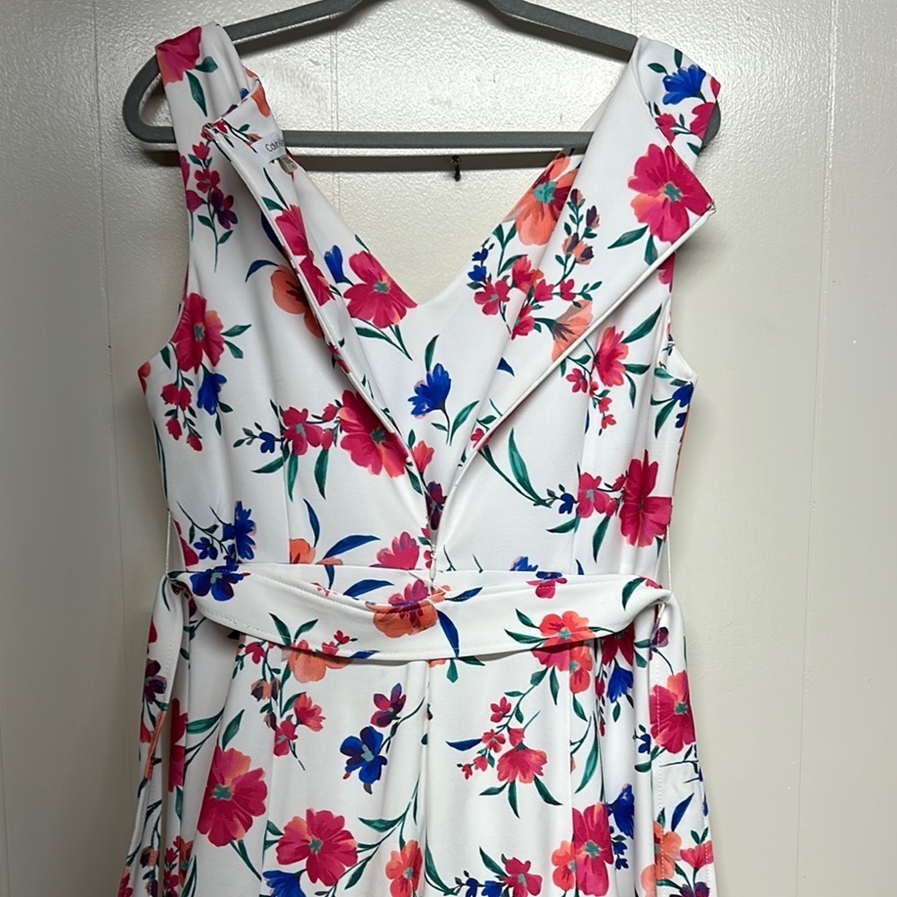 Calvin Klein Red and Pink Sleeveless Maxi Dress - Picture 9 of 15
